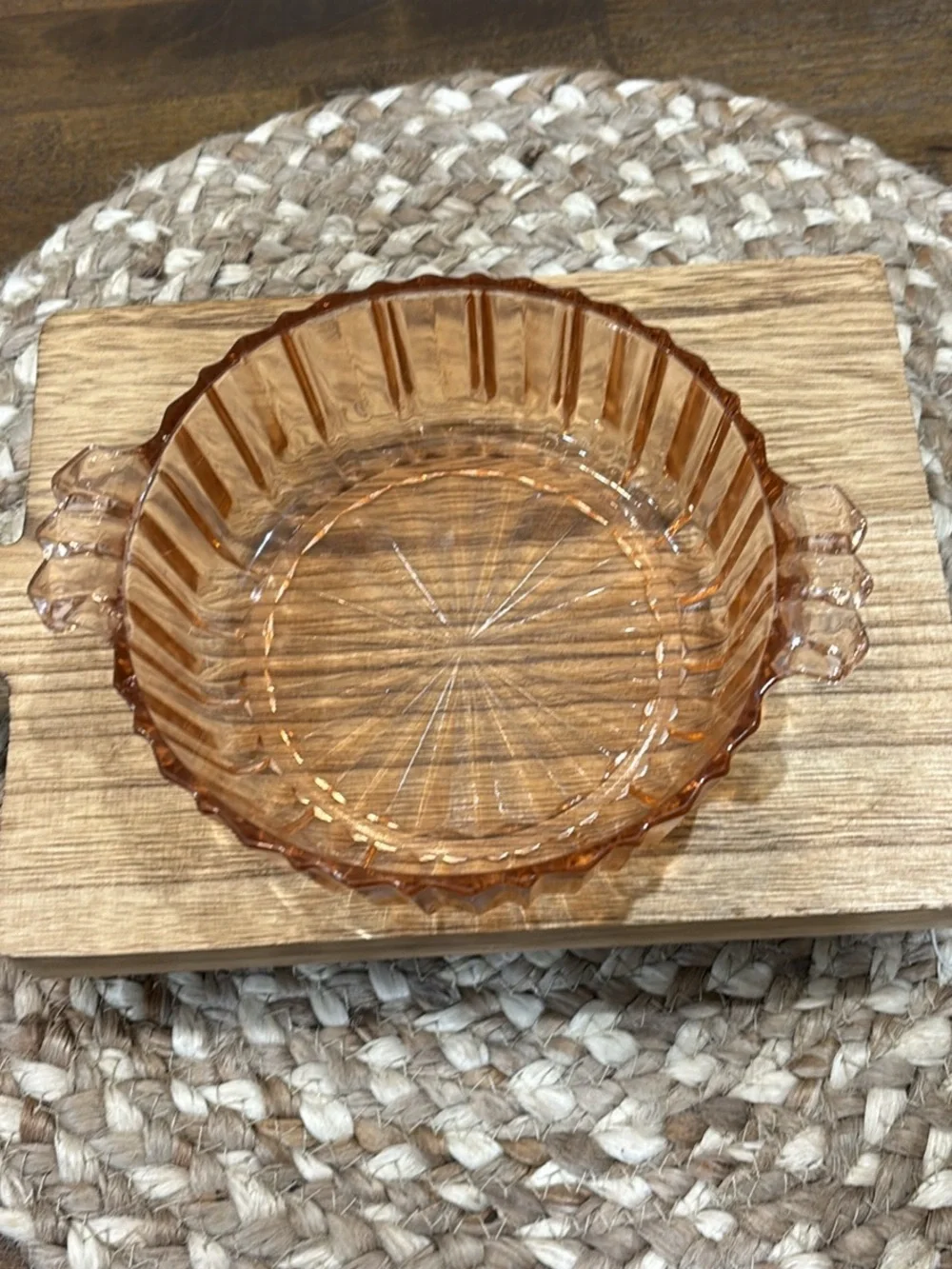 Vintage Pink Carnival Glass Serving Dish